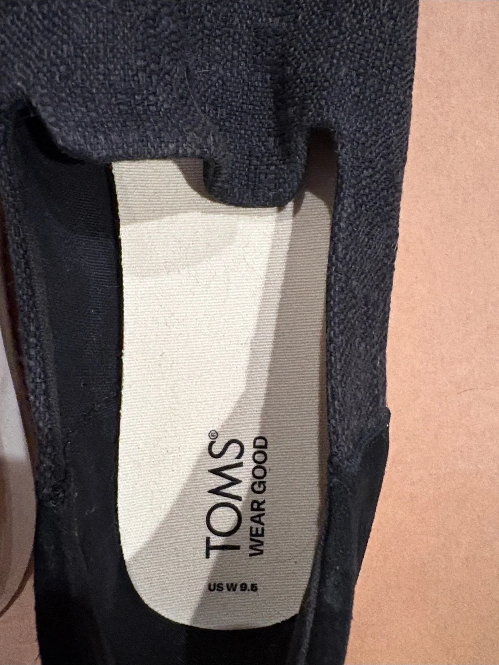 TOMS Black Canvas Slip-On Loafers